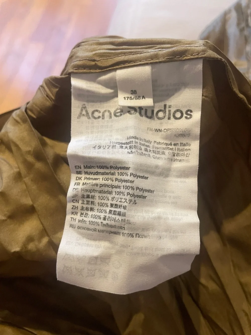 Acne Metallic Gold Crinkle Maxi Dress - Picture 5 of 9